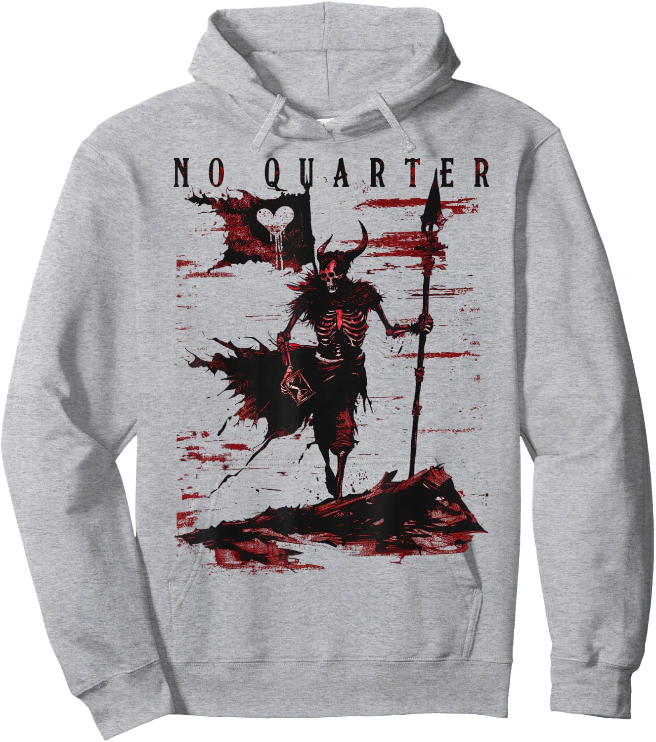 Blackbeard Flag: No Quarter Hoodie - Hoodie | Ash
