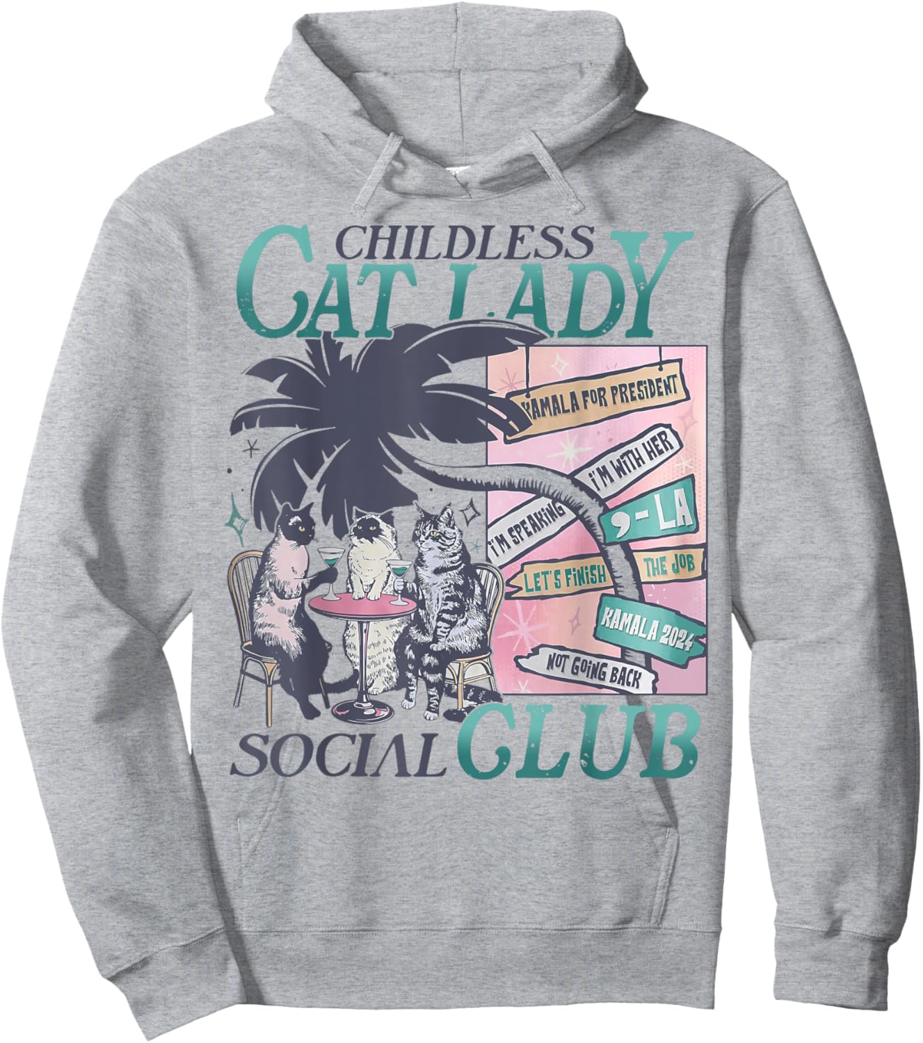 Childless Cat Lady Social Club Democrat Hoodie - Hoodie | Ash