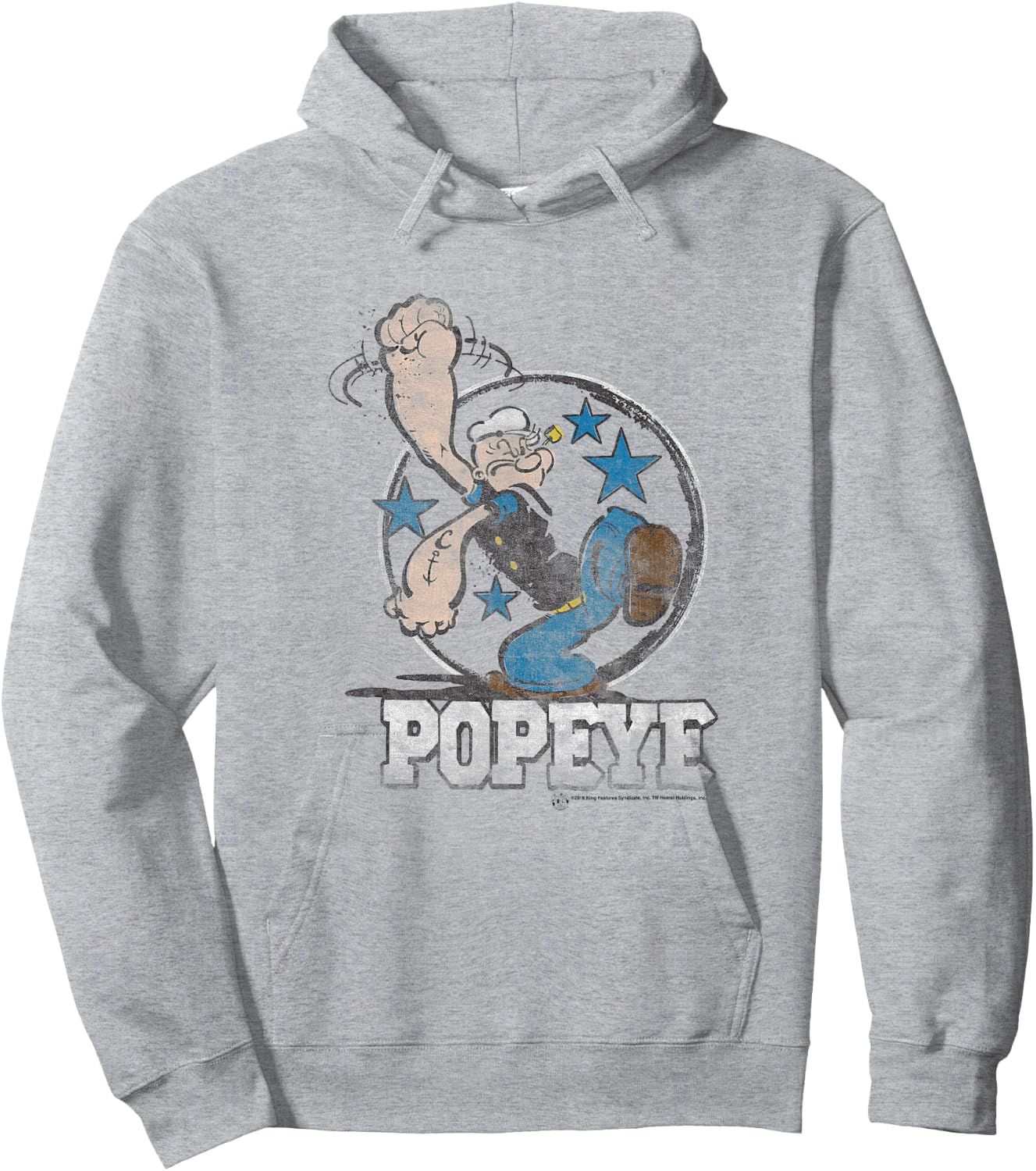 Popeye Stars #36503 Hoodie - Hoodie | Ash