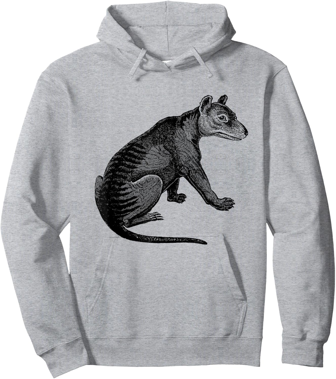 Tasmanian Tiger Print Hoodie - Hoodie | Ash