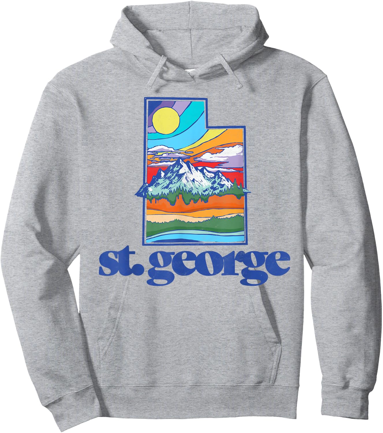 St. George Utah Vintage Nature Outdoor Graphic Hoodie - Hoodie | Ash