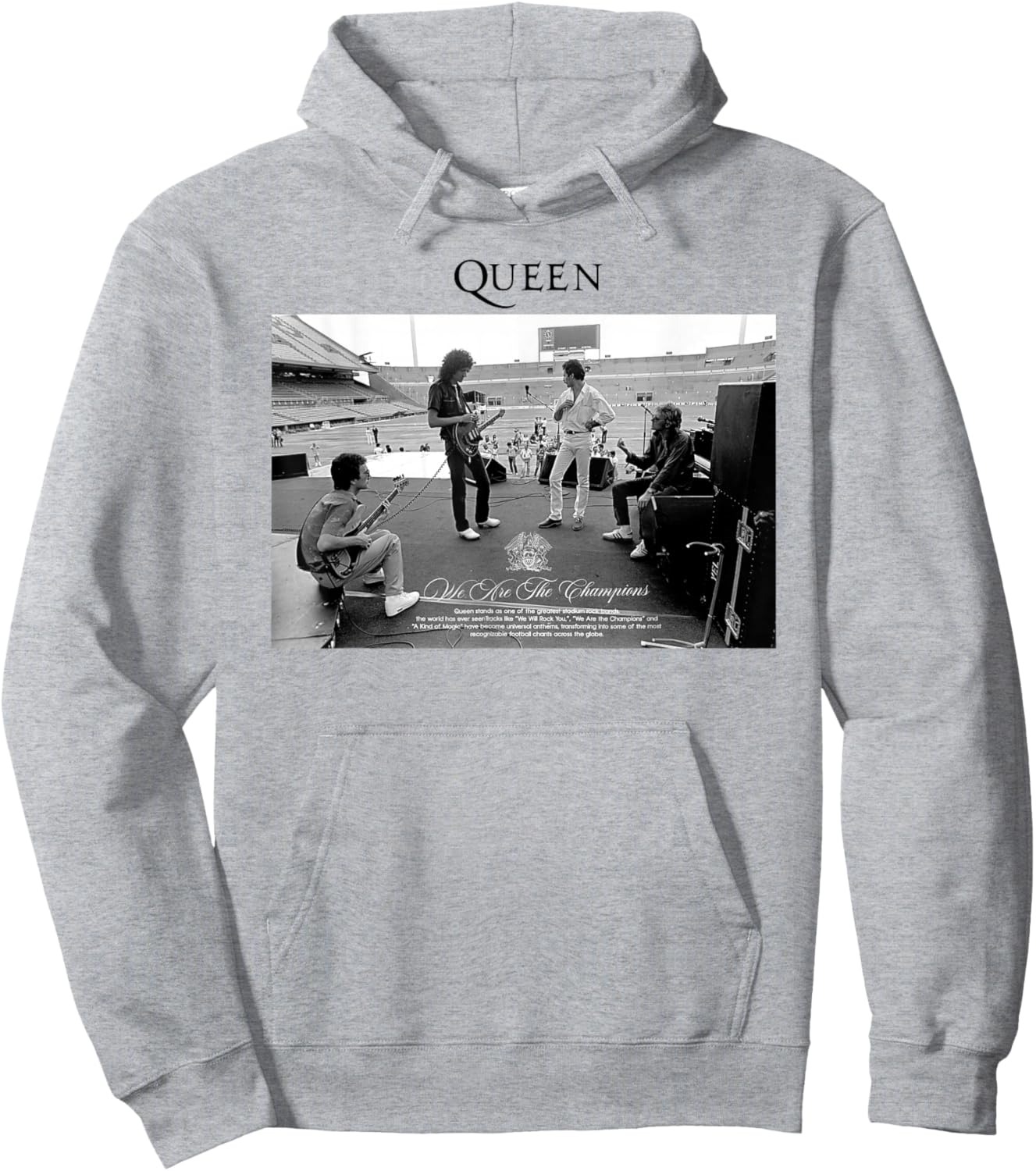 Queen B&W Band Photo Hoodie - Hoodie | Ash