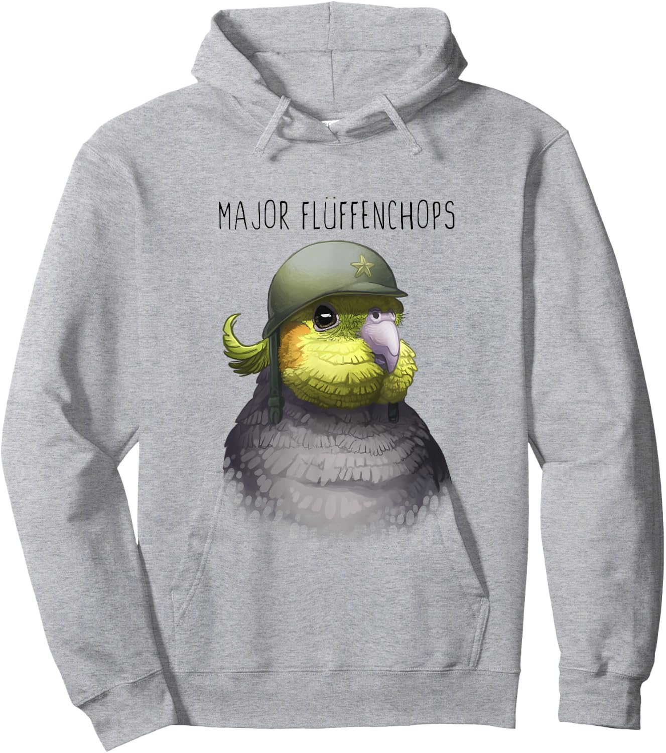 Major Fluffenchops Cockatiel Hoodie - Hoodie | Ash