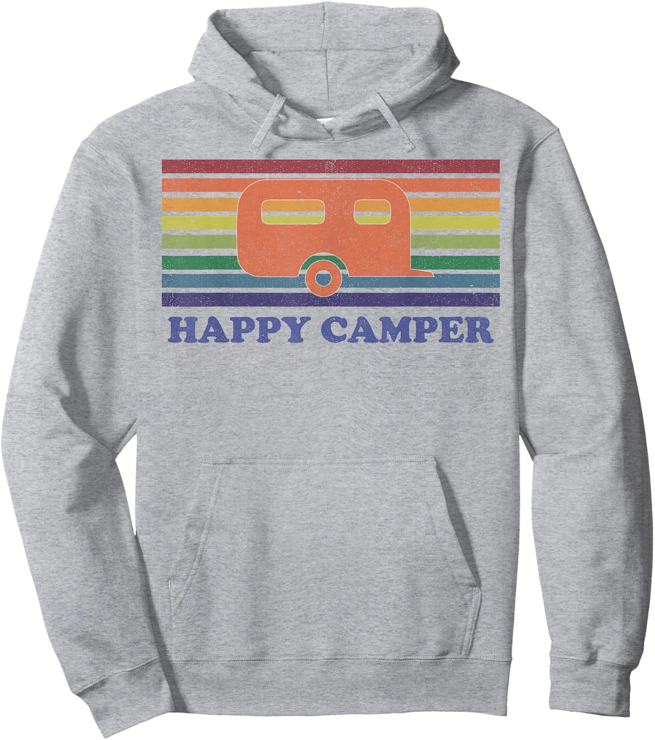 Happy Camper Shirt Vintage Camping Hoodie - Hoodie | Ash