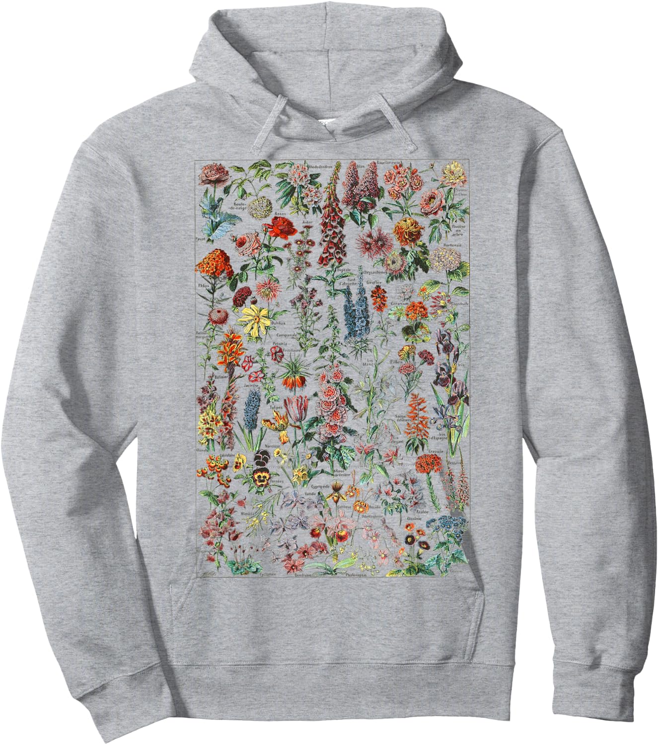 Vintage Flower Botanical Chart flower chart Hoodie - Hoodie | Ash