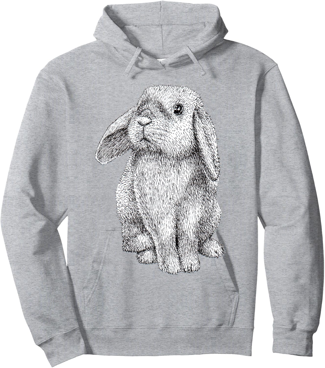Lop Eared Bunny Rabbit Cute Hoodie - Hoodie | Ash