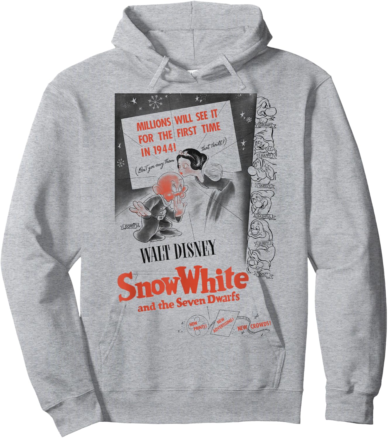Disney Snow White Vintage Movie Poster Hoodie - Hoodie | Ash
