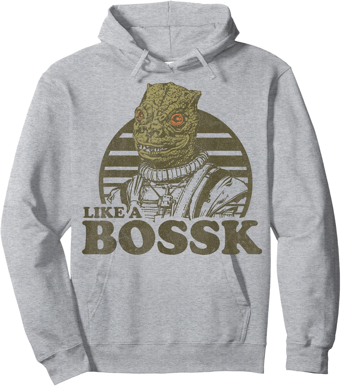Star Wars Like a Bossk Bounty Hunter Retro Logo Hoodie - Hoodie | Ash
