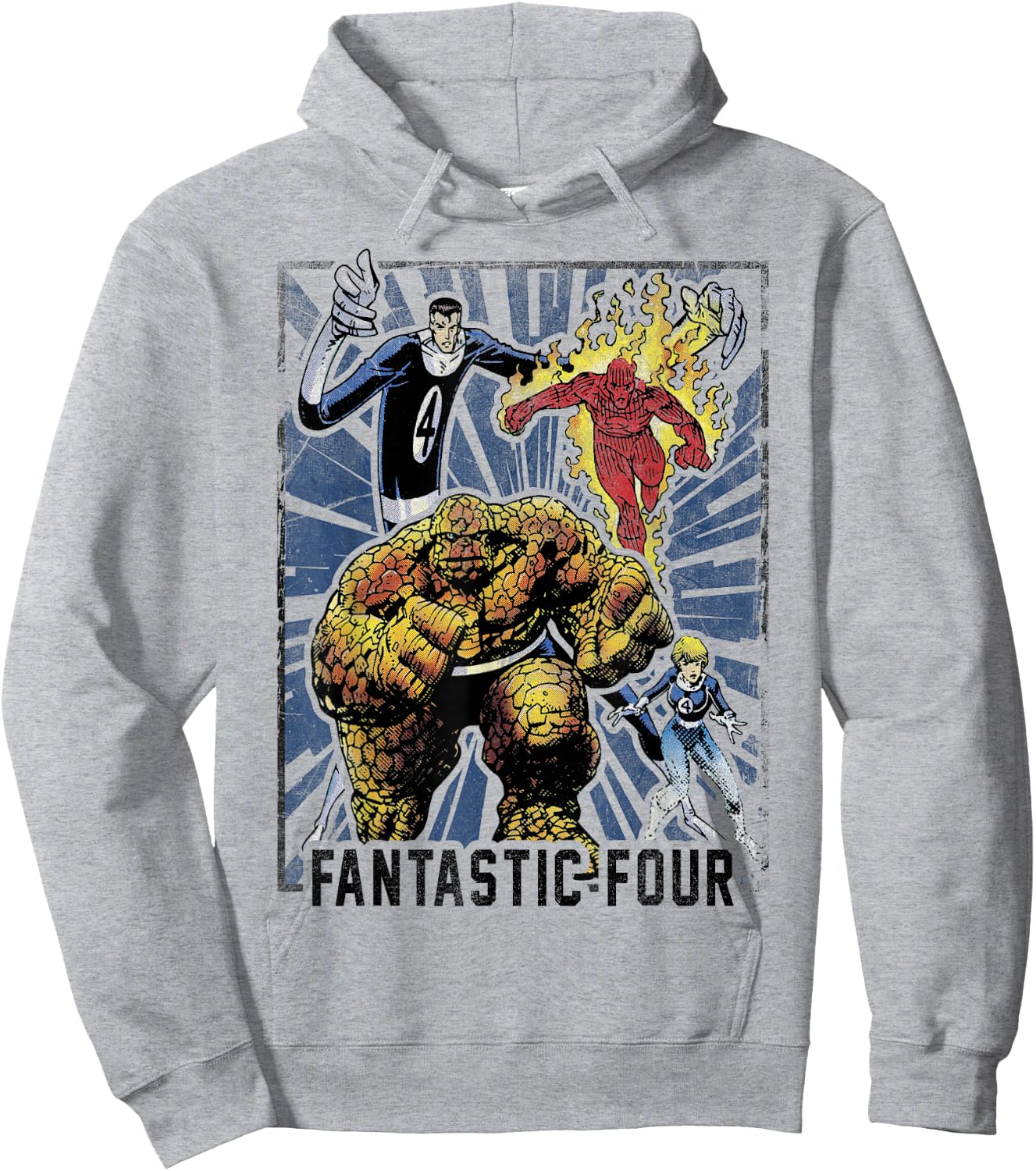 Marvel Fantastic Four Vintage Team Poster Hoodie - Hoodie | Ash