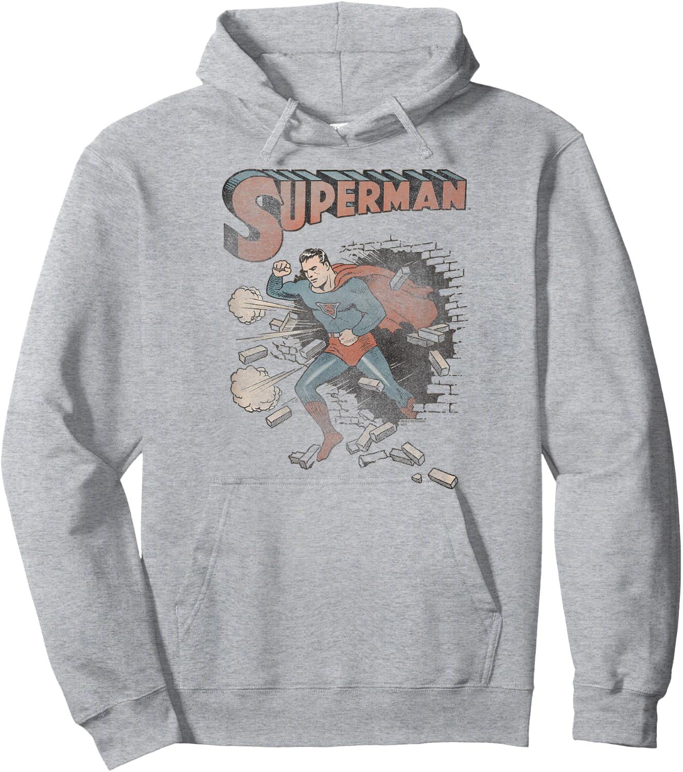 Superman Vintage Breakthrough Hoodie - Hoodie | Ash