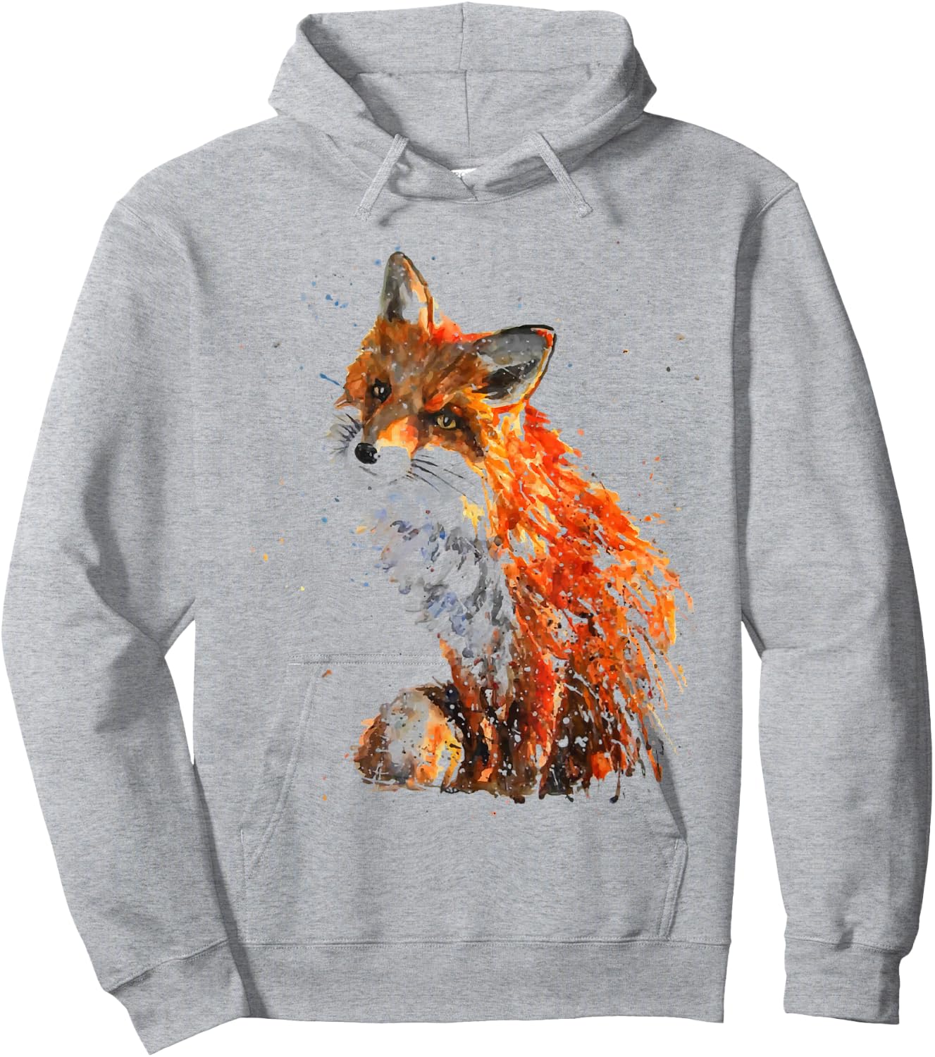 Fox, Hand Painted Fox Hoodie - Hoodie | Ash