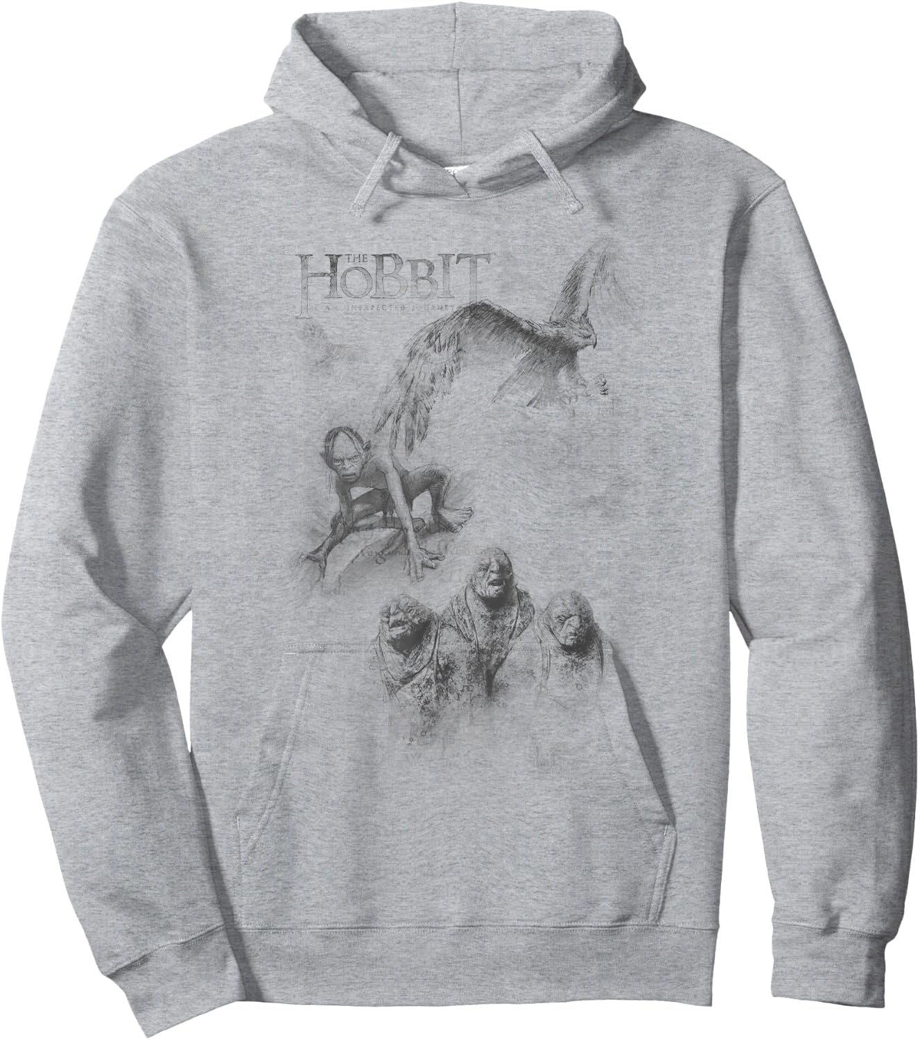 Hobbit Sketches T Shirt Hoodie - Hoodie | Ash