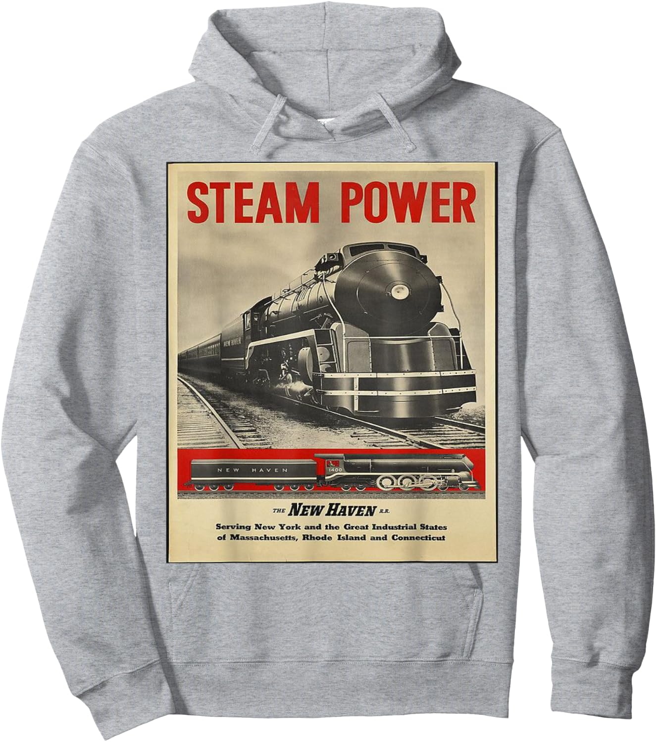 Steam Power Engine Train Hoodie - Hoodie | Ash