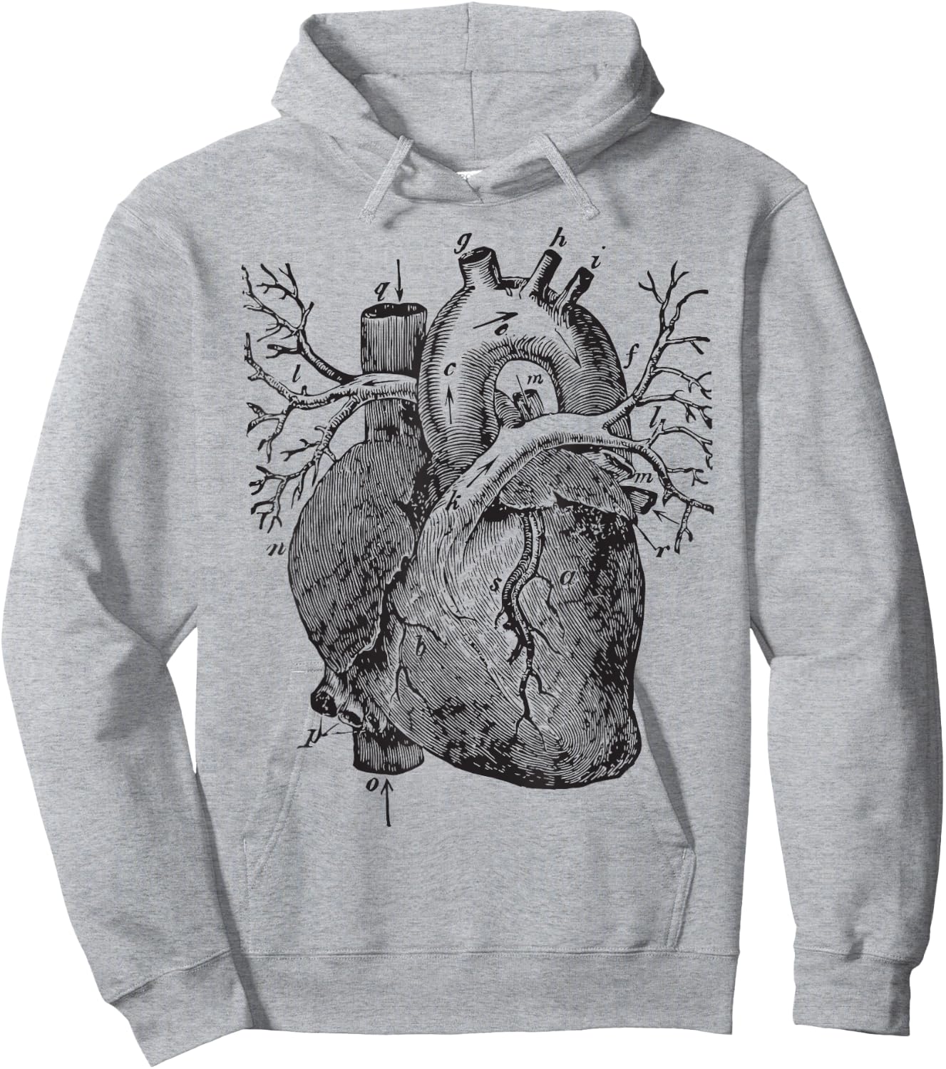 Heart Veins and Arteries Drawing Hoodie - Hoodie | Ash
