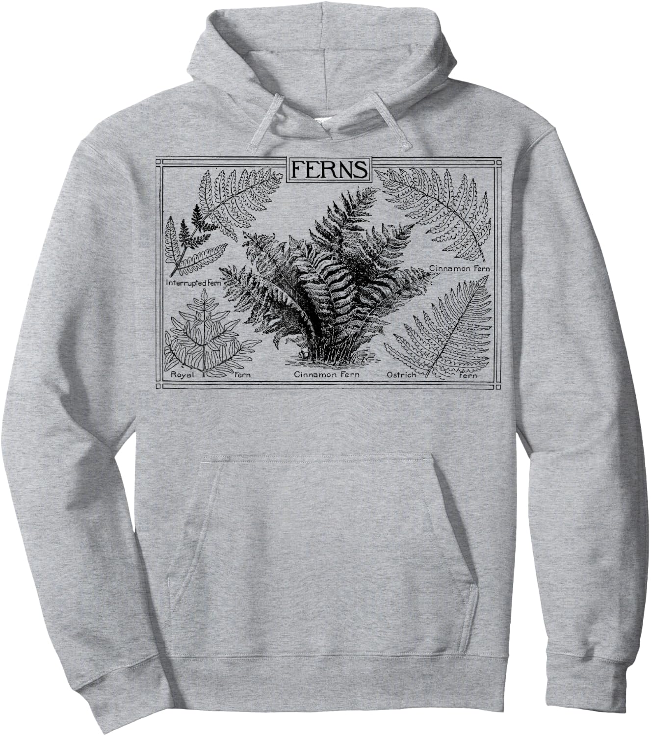 Fern Botanical Plant Botany Hoodie - Hoodie | Ash