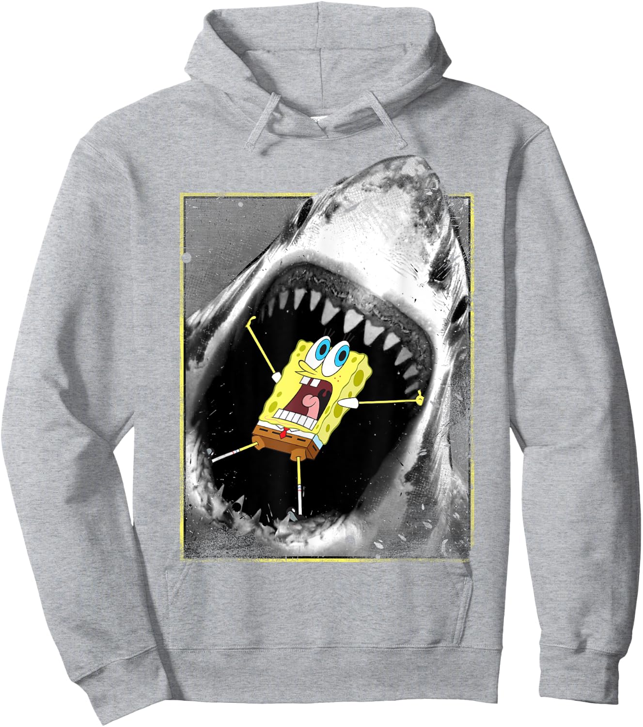 Spongebob Squarepants Shark Attack Funny Hoodie - Hoodie | Ash