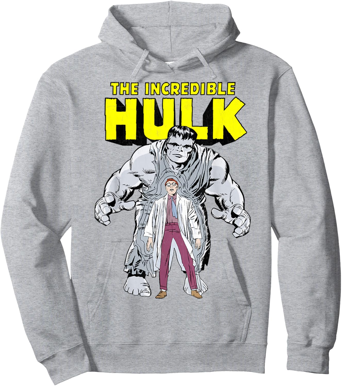 Marvel Hulk Retro Transformation Graphic Hoodie - Hoodie | Ash