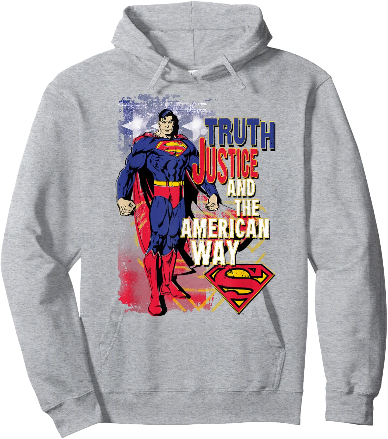 Superman Truth Justice T Shirt Hoodie - Hoodie | Ash