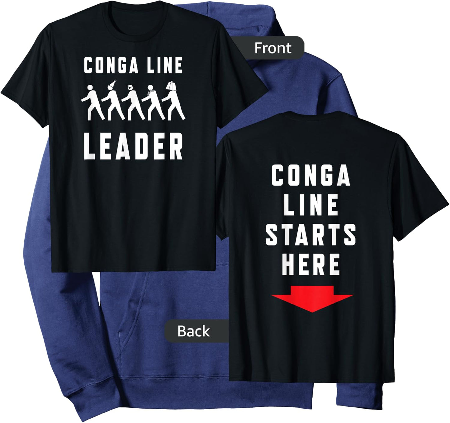 Conga Line Starts Here - Funny Dance Party Hoodie - Hoodie | Navy
