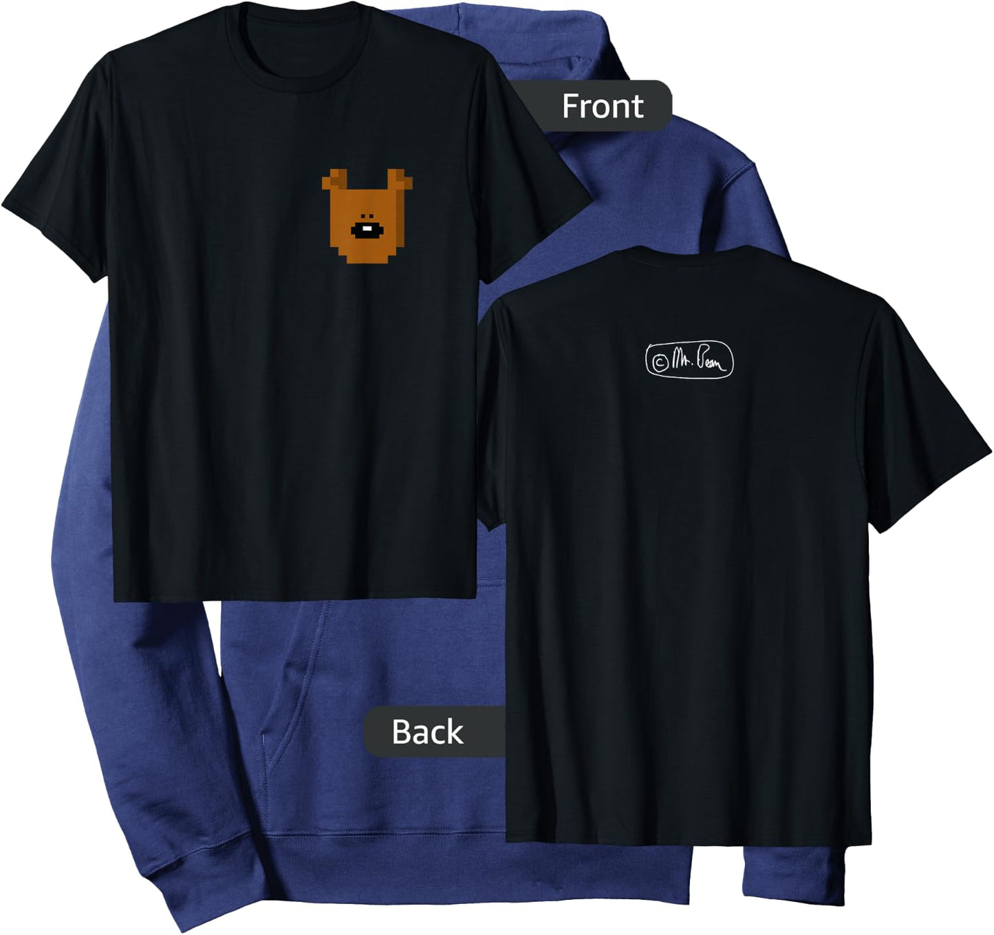 Mr Bean Teddy Face Hoodie - Hoodie | Navy