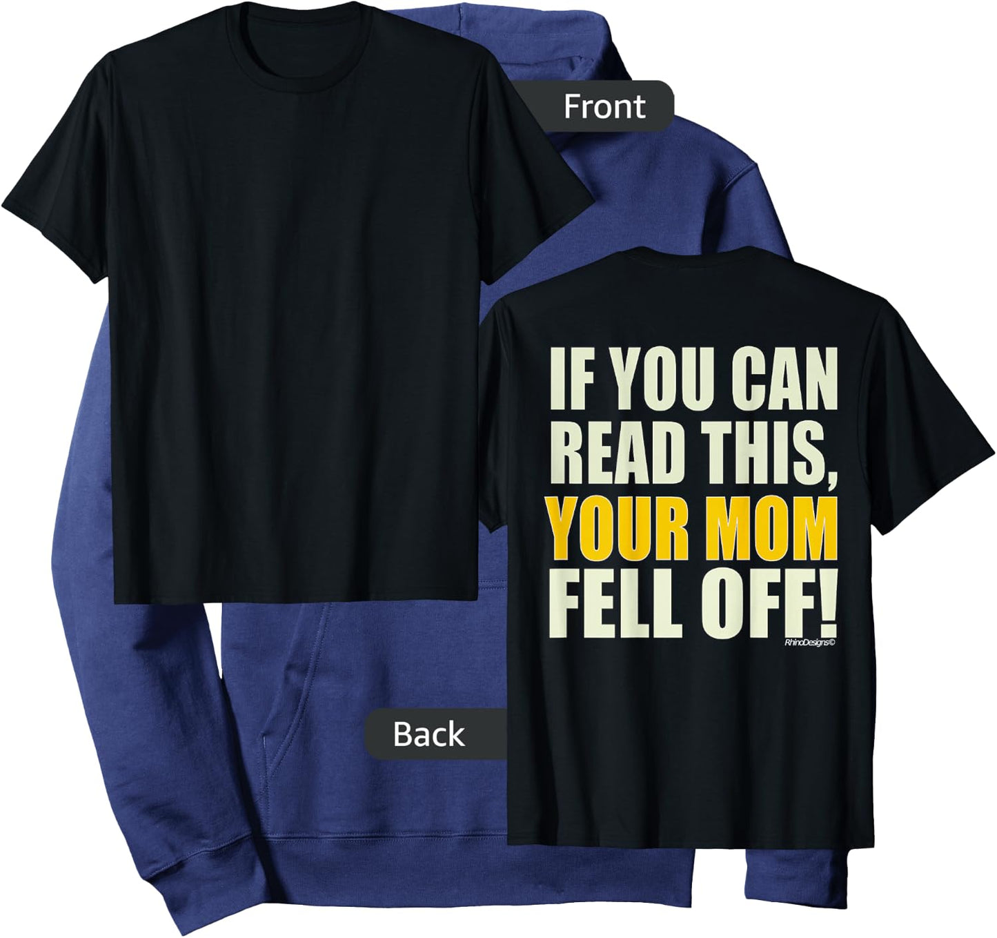 If You Can Read This Your Mom Fell Off biker Hoodie - Hoodie | Navy