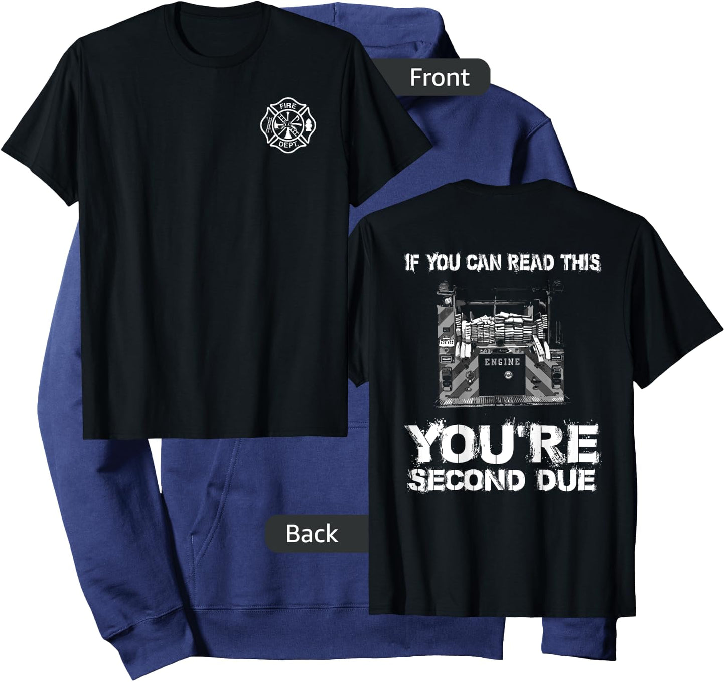 First Due Fire Firefighter Department Gift Hoodie - Hoodie | Navy