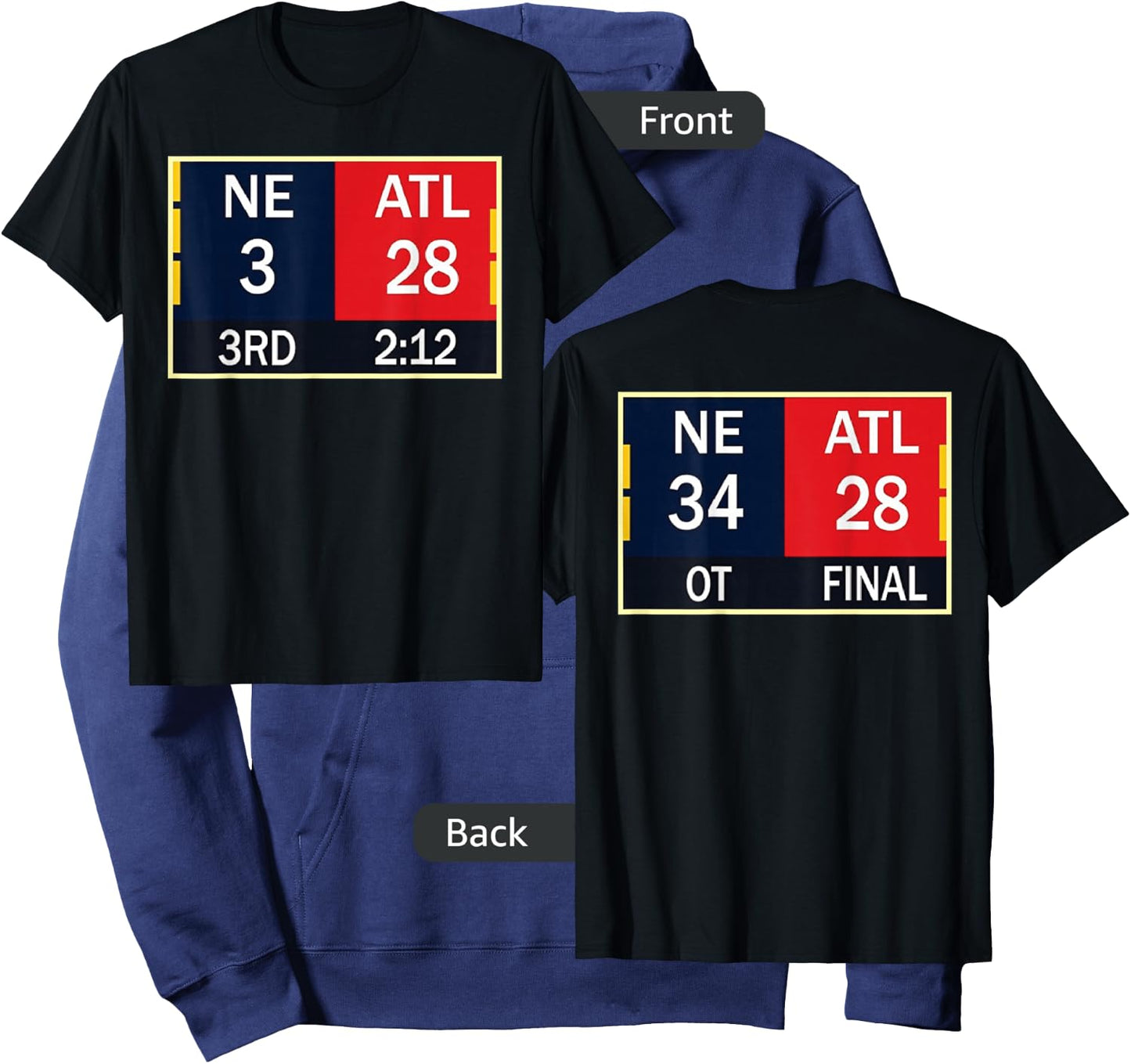 NE 3 ATL 28 Final 2 Sides 1 Game Hoodie - Hoodie | Navy
