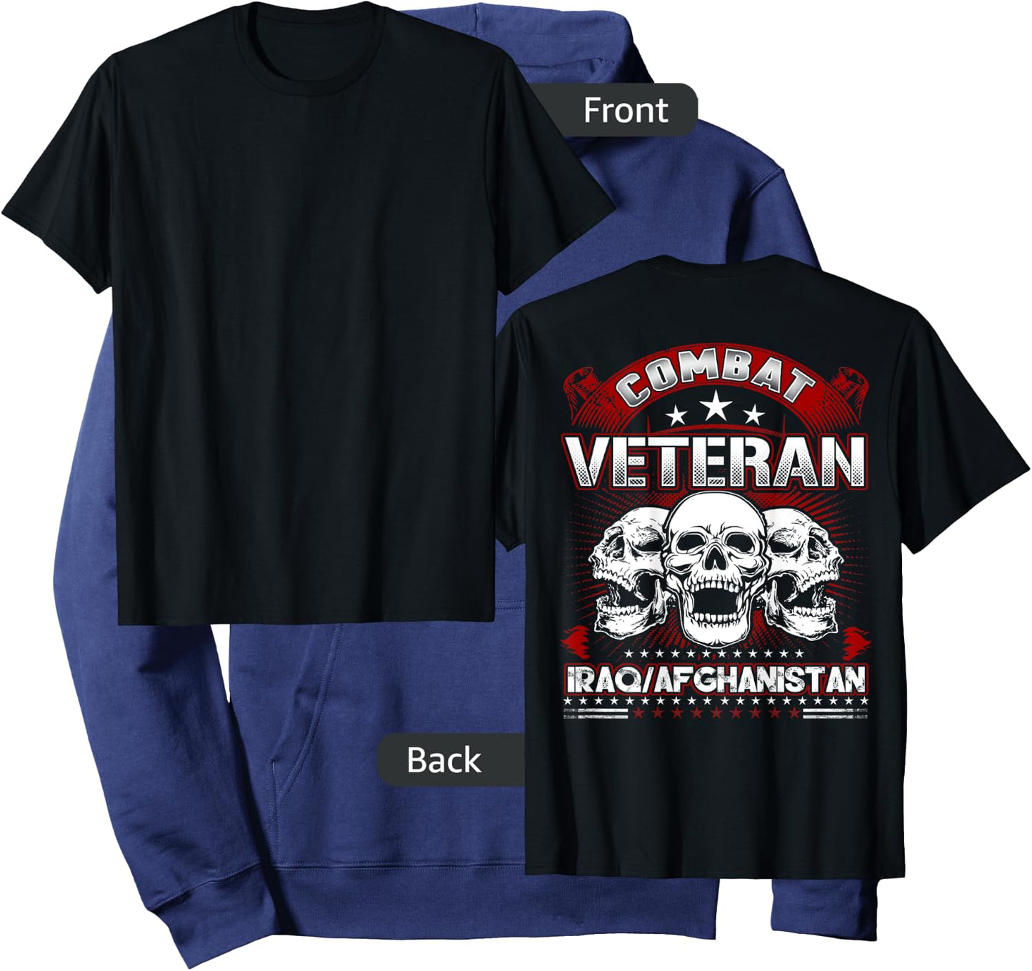 Combat Veteran Iraq Shirt Hoodie - Hoodie | Navy