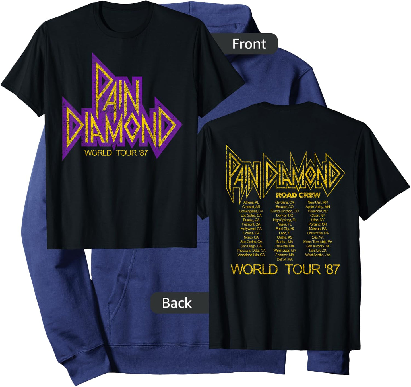 Pain Diamond World Tour '87 Hoodie - Hoodie | Navy