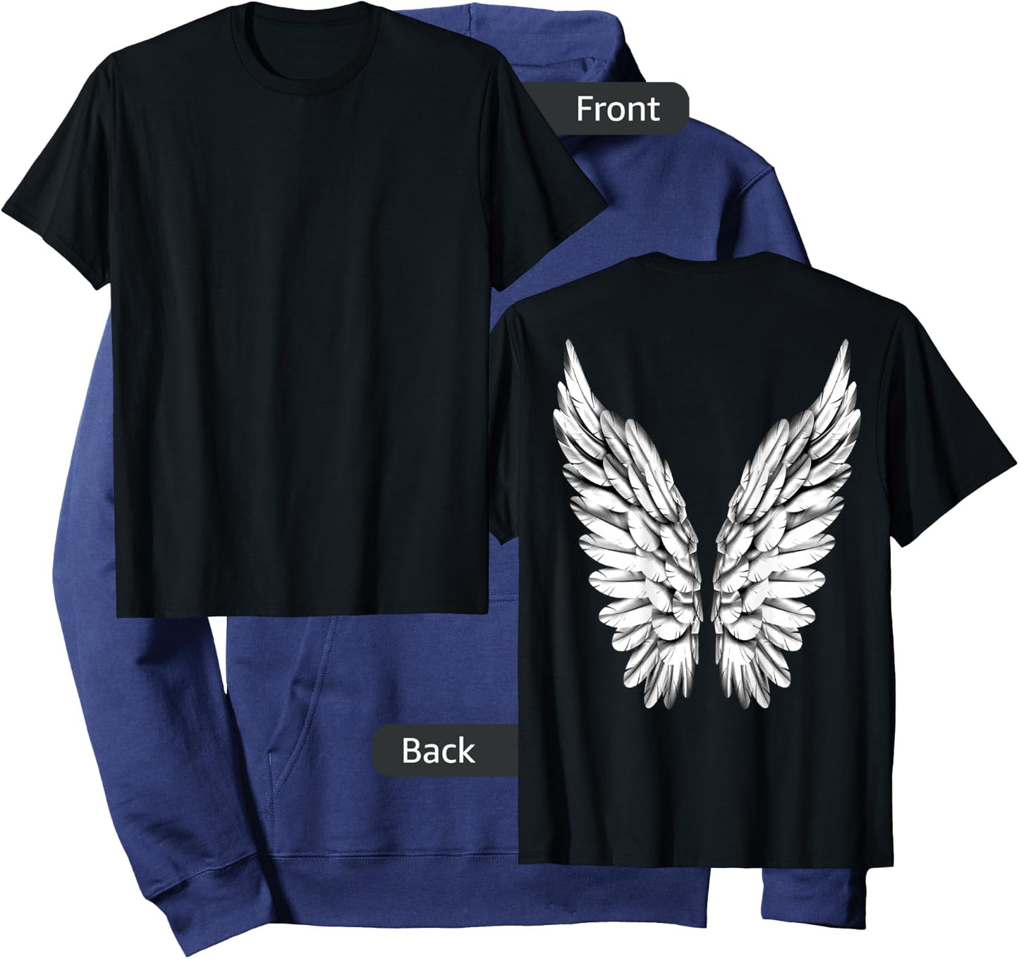 White Wings Freedom Guardian & Women Angel Hoodie - Hoodie | Navy