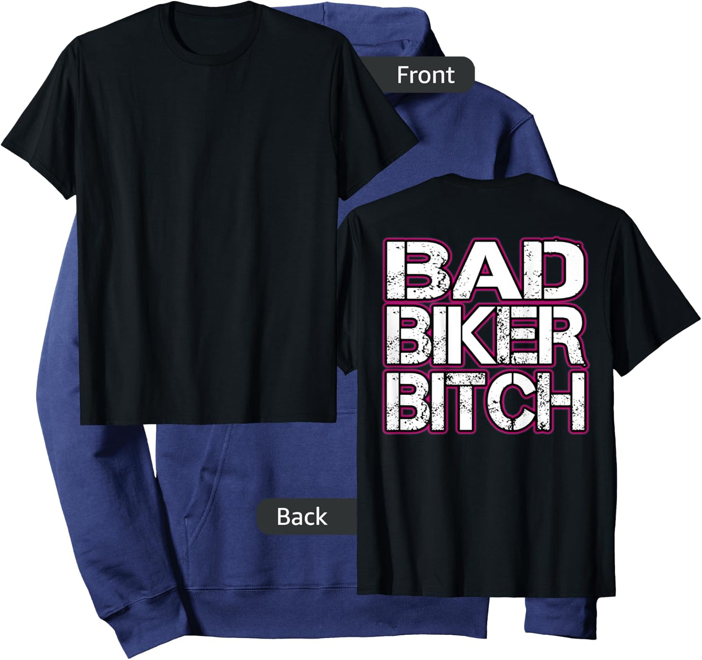 Bad Biker Bitch T Shirt Hoodie - Hoodie | Navy