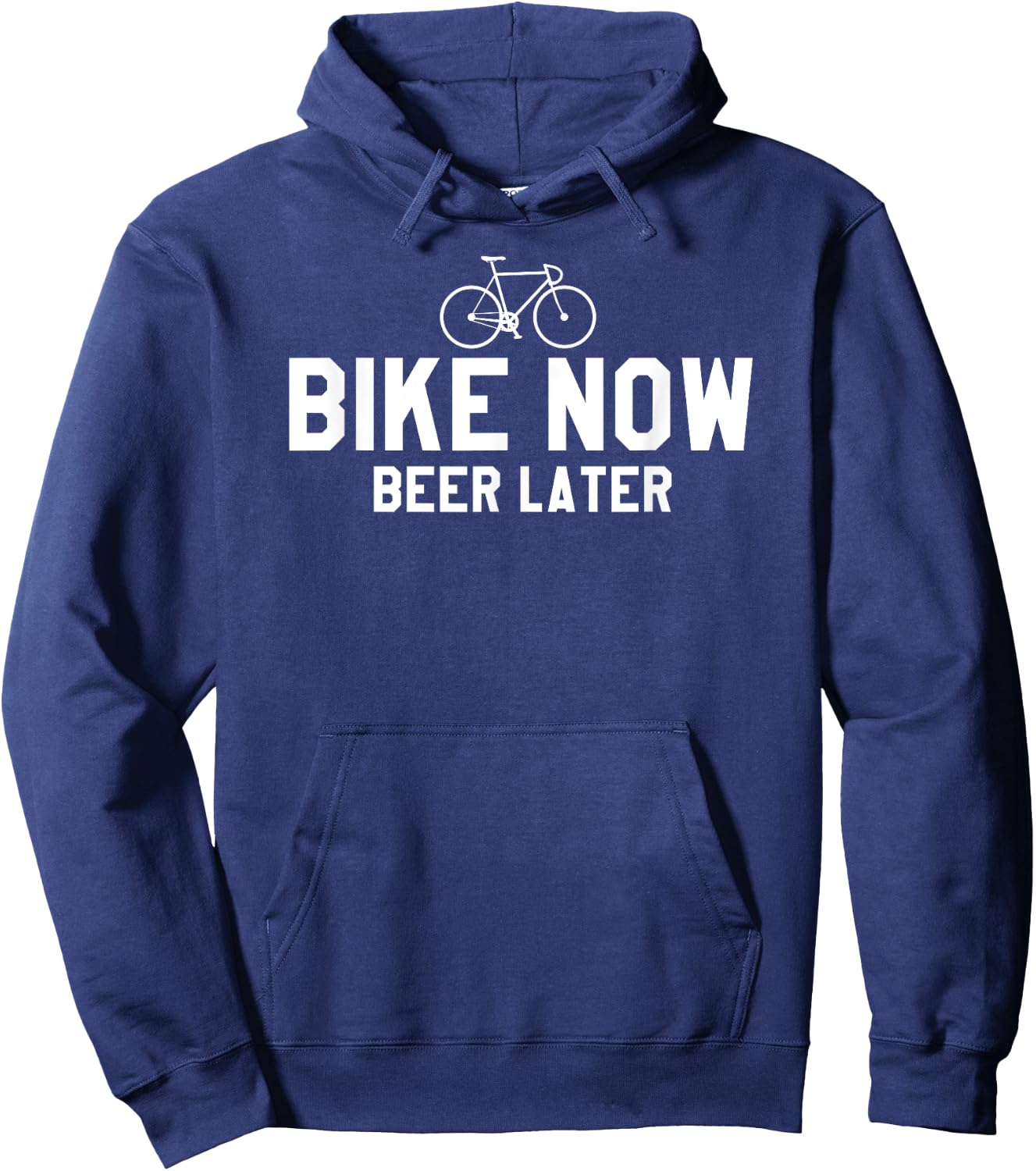 Bike Now Beer Later Funny Bicycling Hoodie - Hoodie | Navy