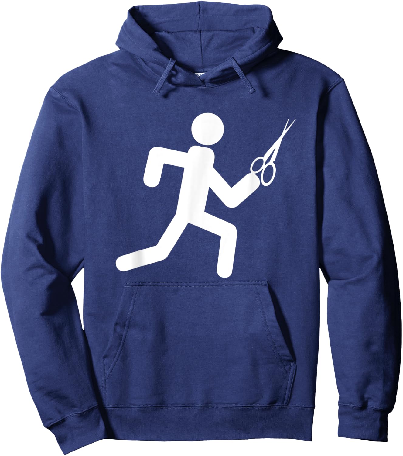 Funny Workout - running with scissors, stickman Hoodie - Hoodie | Navy