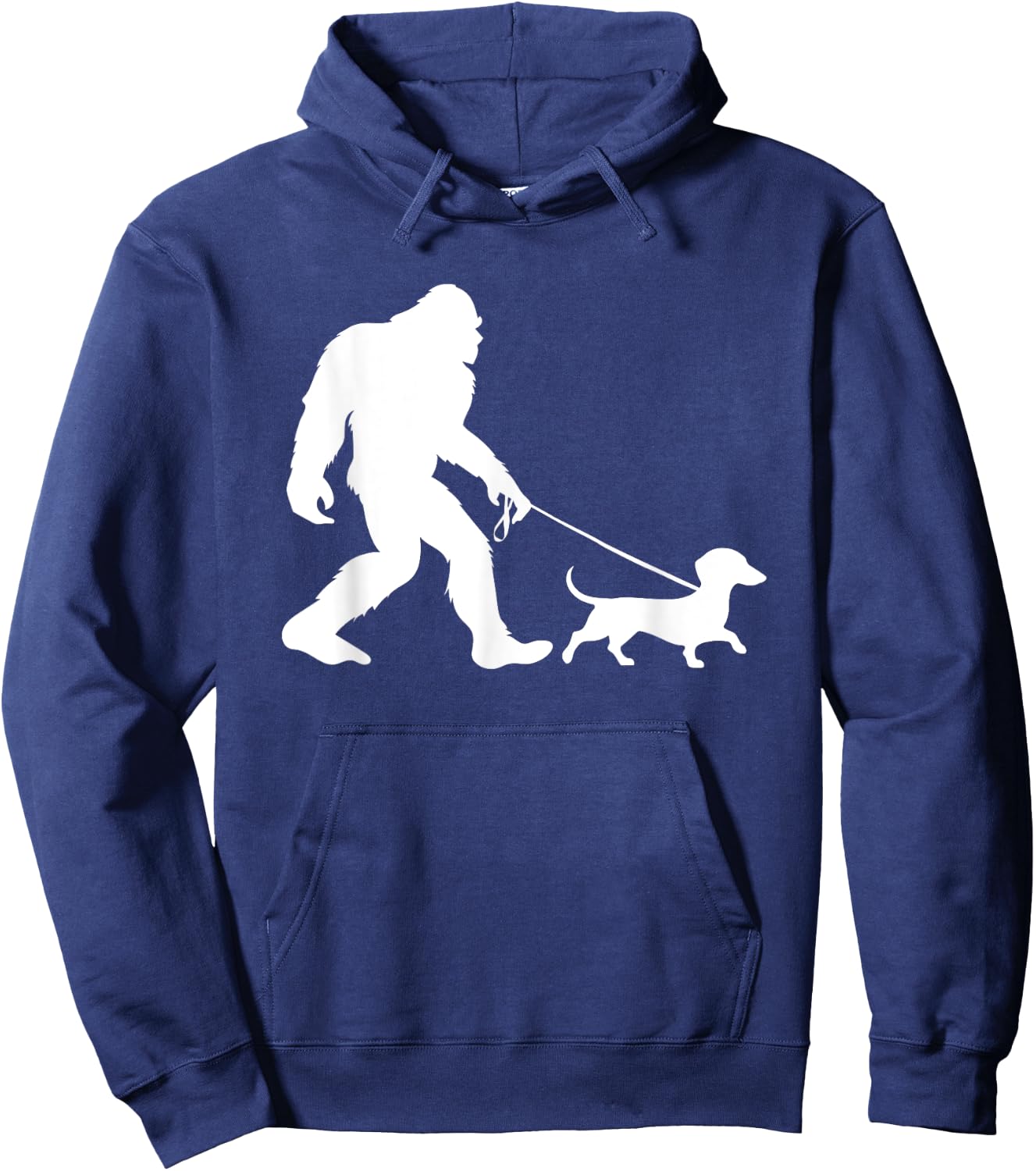 Bigfoot Walking Dachshund Sasquatch Wiener Dog Hoodie - Hoodie | Navy