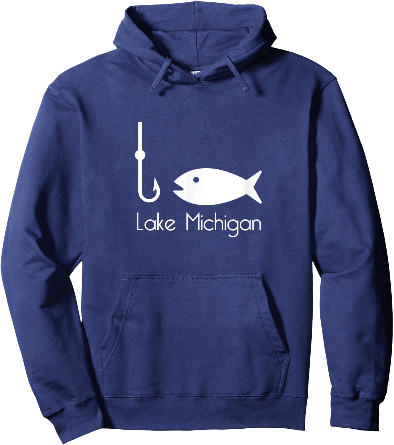 Lake Michigan Fishing - Chicago Hoodie - Hoodie | Navy