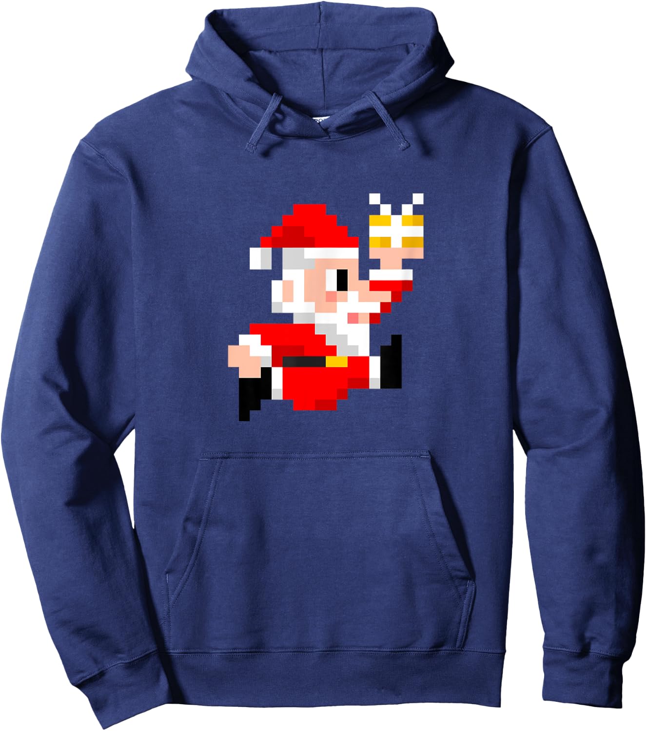 8-Bit Santa Claus Christmas Hoodie - Hoodie | Navy