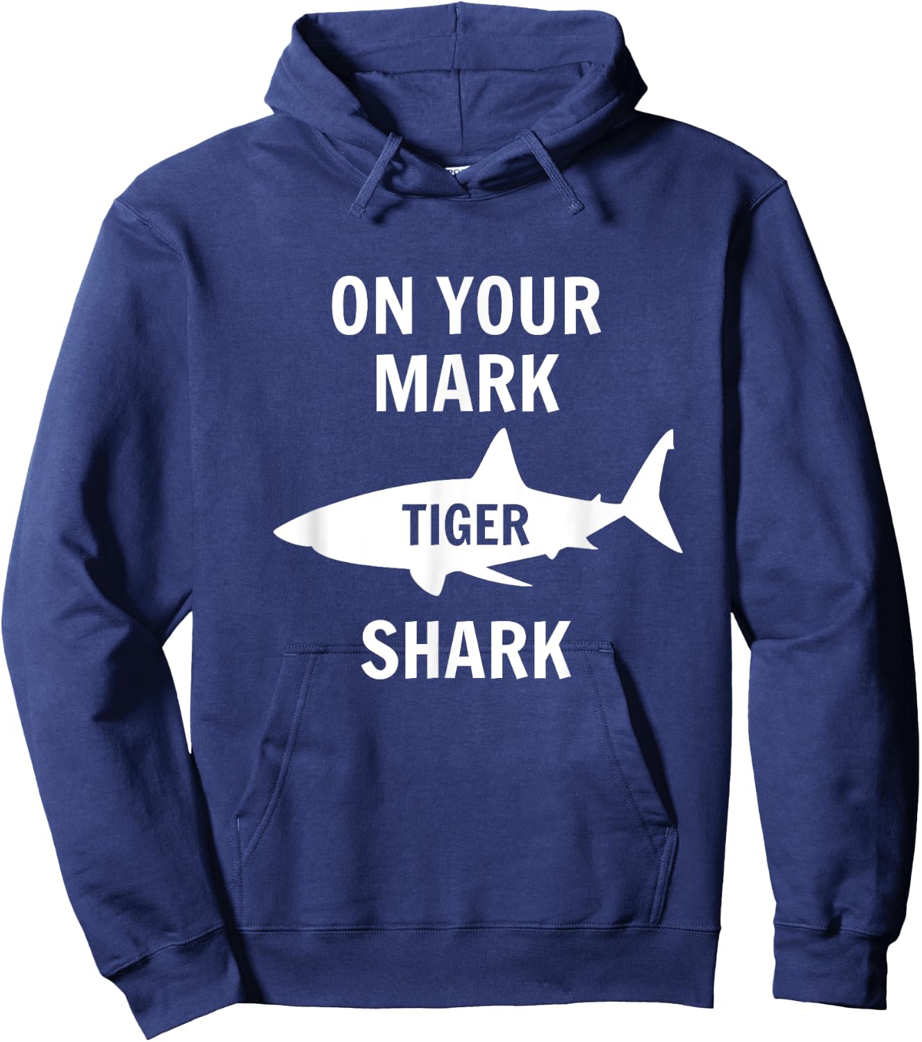On Your Mark Tiger Shark Red Hoodie - Hoodie | Navy
