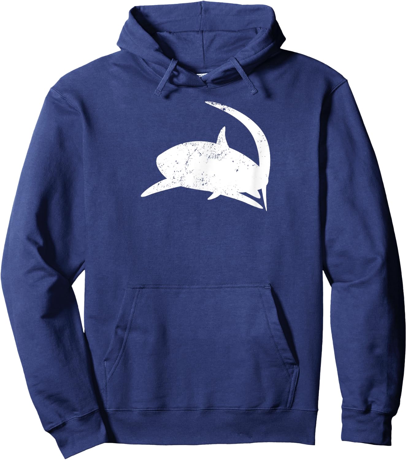 Vintage Distressed Style Thresher Shark Hoodie - Hoodie | Navy