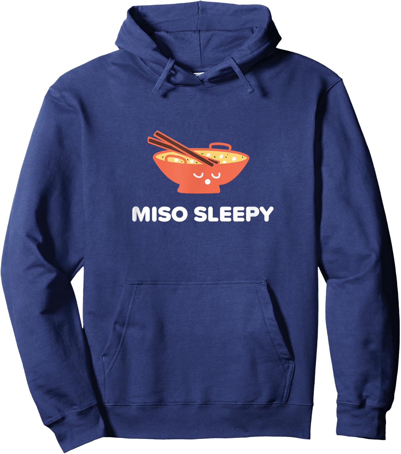 Funny Asian | Cute Miso Sleepy Pun Hoodie - Hoodie | Navy