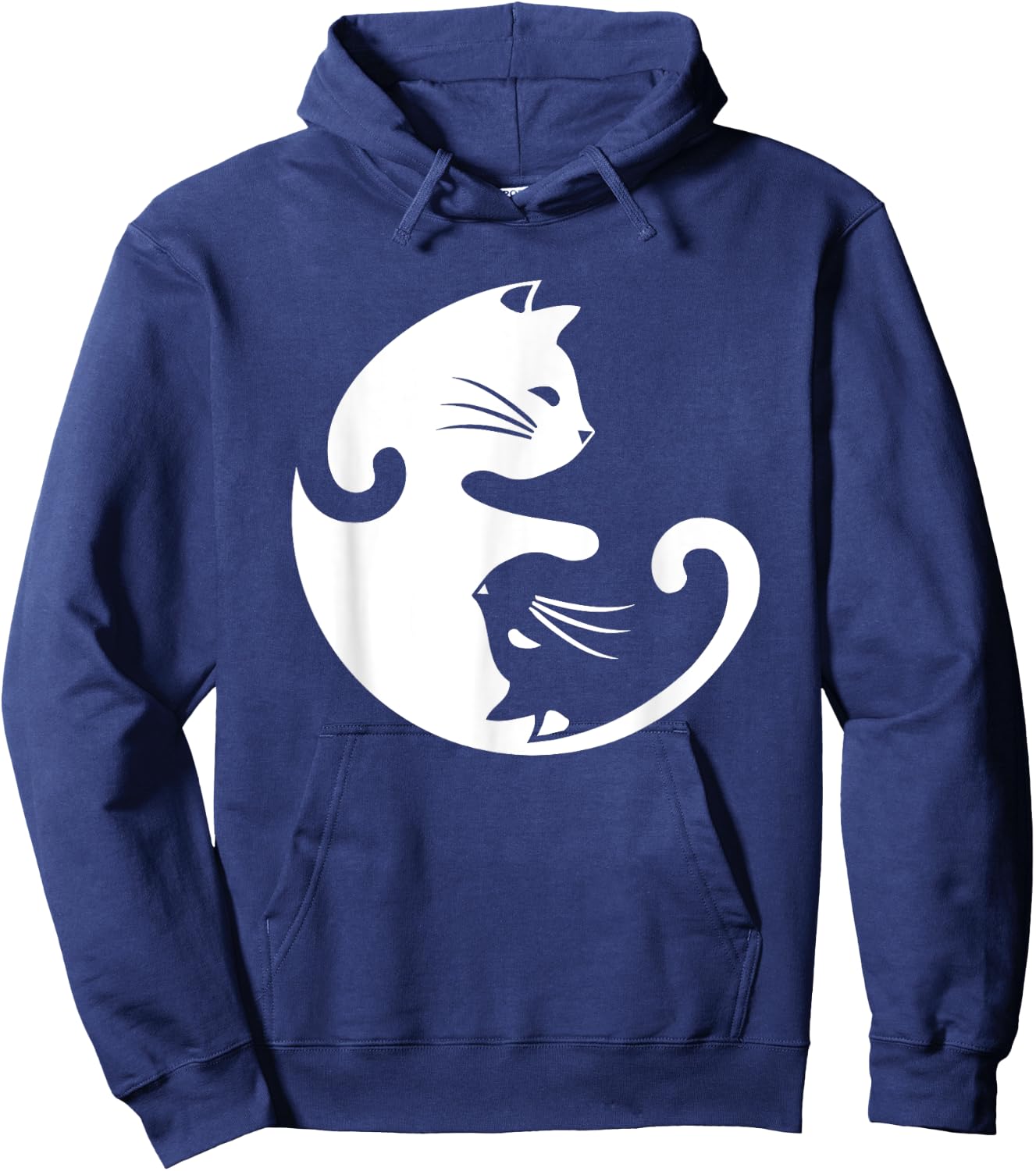 Cat Yin Yang Peace Loving Interconnected Hoodie - Hoodie | Navy