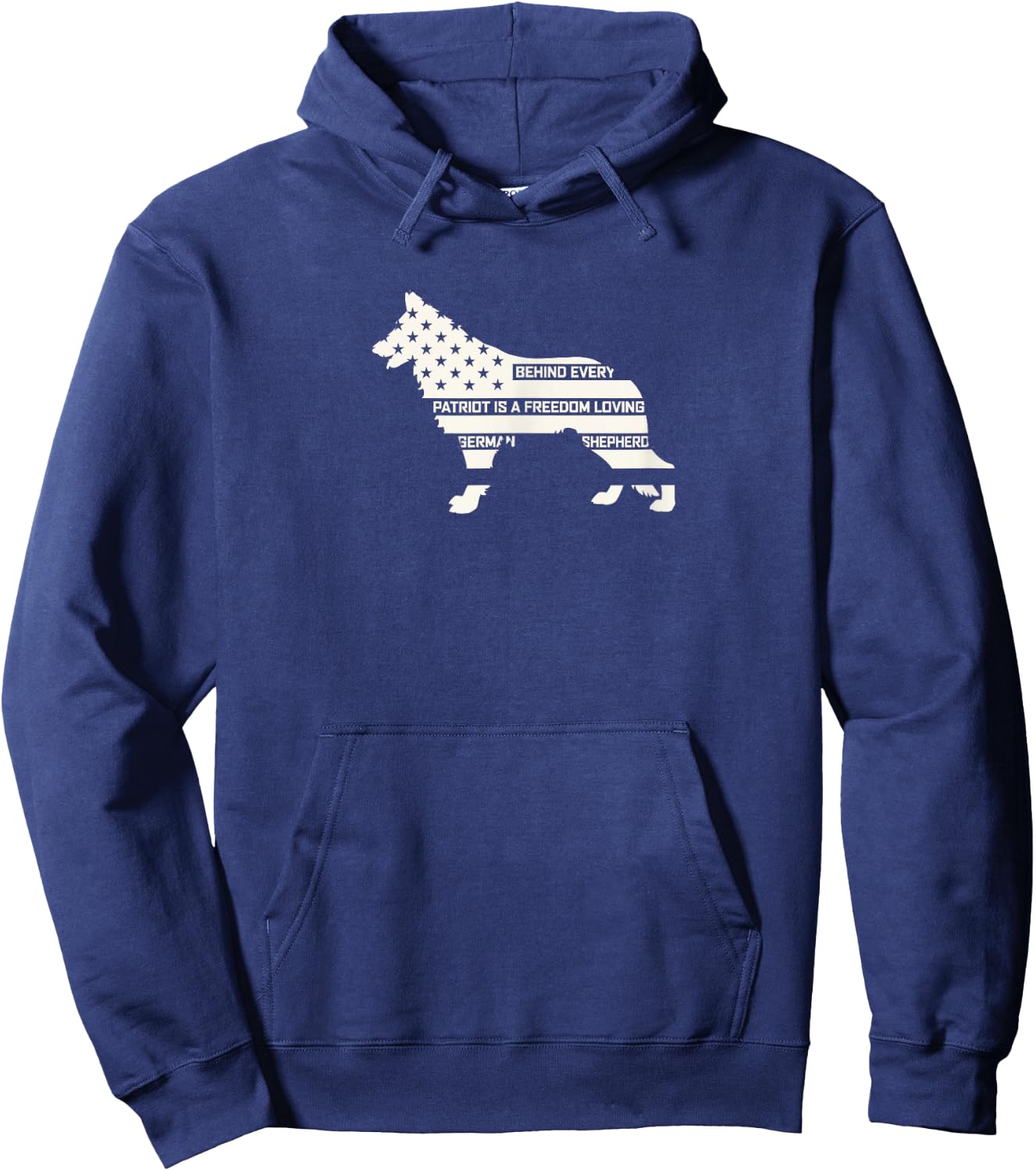 White German Shepherd Patriotic Hoodie - Hoodie | Navy