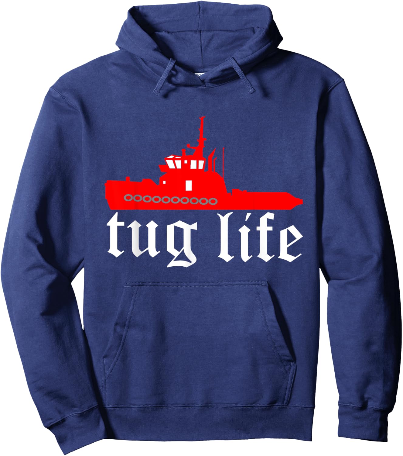 TUG LIFE funny tugboat Hoodie - Hoodie | Navy