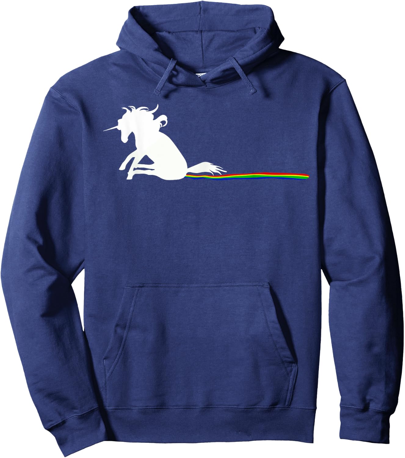 Unicorn Dragging Rainbows- Funny Adult Gifts Hoodie - Hoodie | Navy
