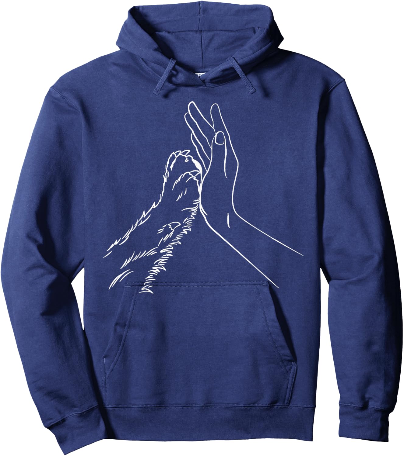 cat katzen motif high five design Men Women Hoodie - Hoodie | Navy