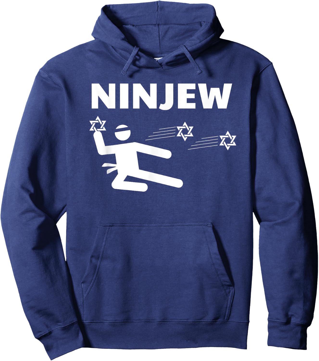 Ninjew Funny Star of David Jewish Ninja Hoodie - Hoodie | Navy
