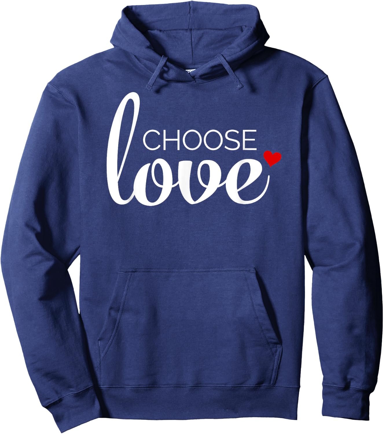 Choose Love with Red Heart - Inspirational Hoodie - Hoodie | Navy