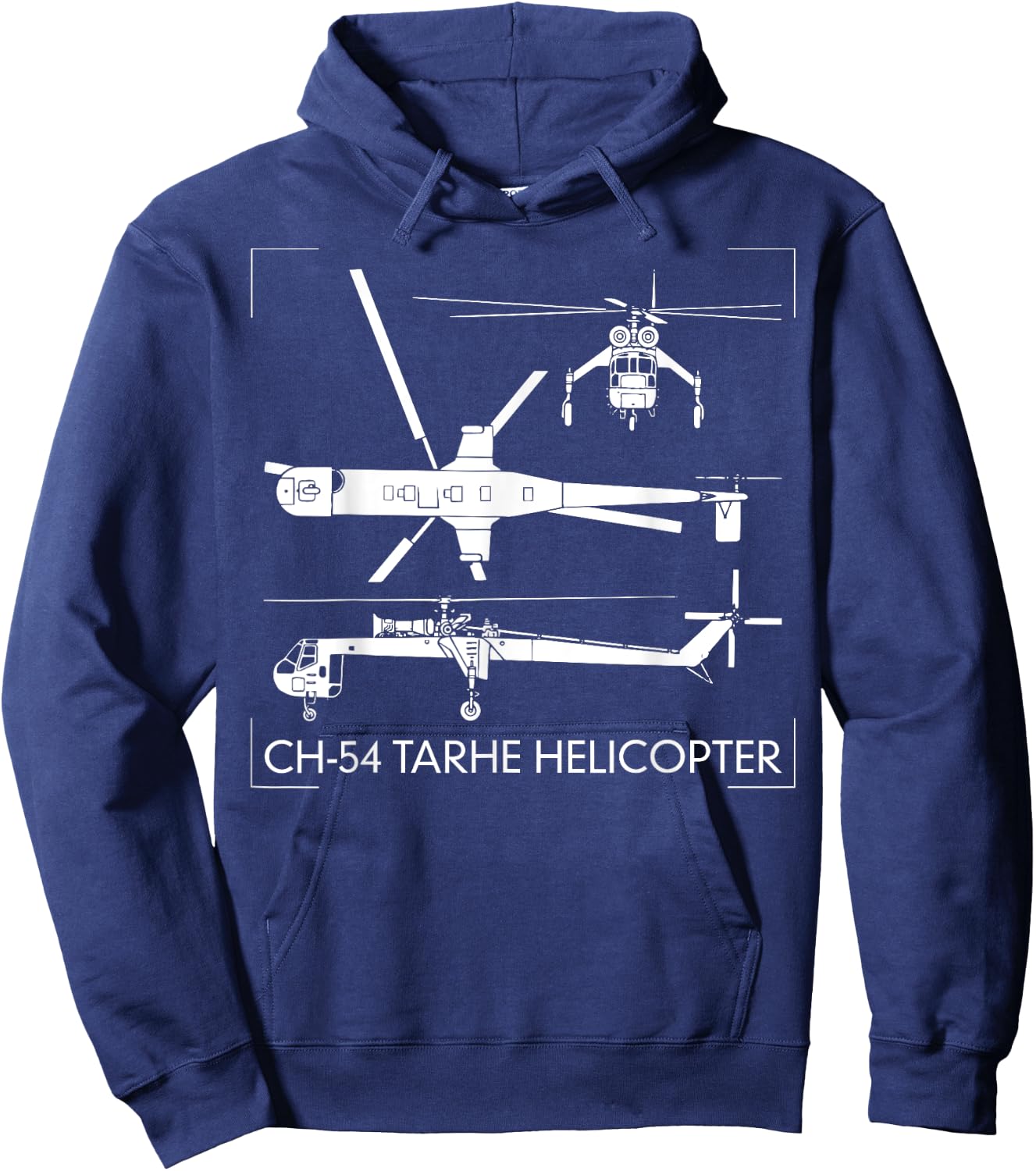 CH-54 Tarhe Helicopter Gift S-64 Skycrane Hoodie - Hoodie | Navy