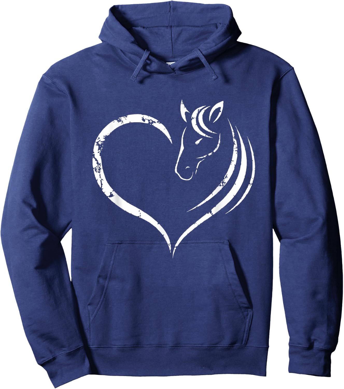 Horse Head Inside Heart Women Ladies Teens Gift Hoodie - Hoodie | Navy
