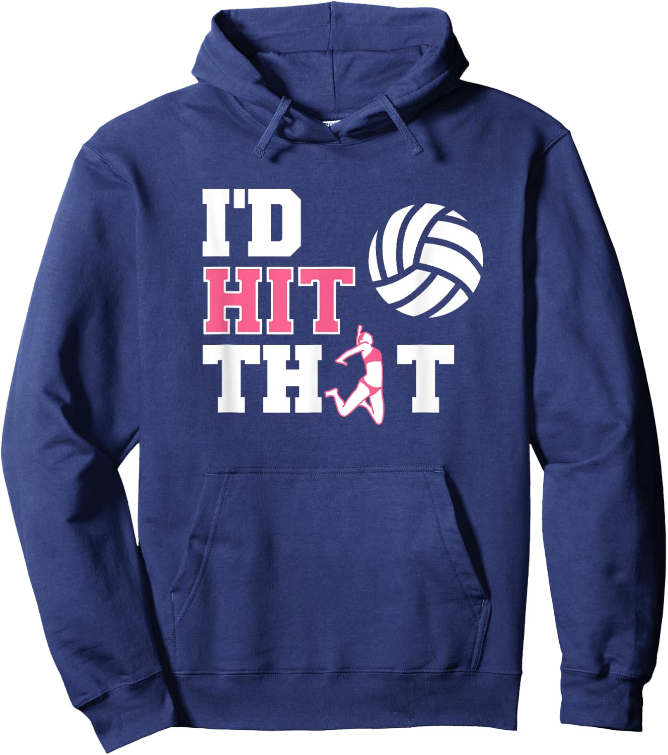 Girl's Volleyball Shirts - I'd Hit That Hoodie - Hoodie | Navy