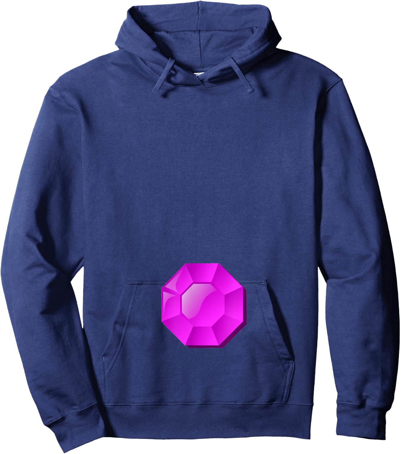 Troll Costume - Gem Belly Button Hoodie - Hoodie | Navy